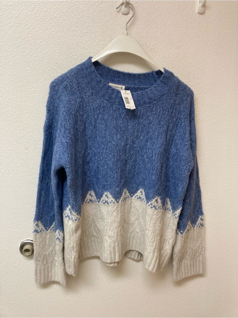 NWT STUDIO B BY BOBEAU Fair Isle Color Block Sweater (XL)